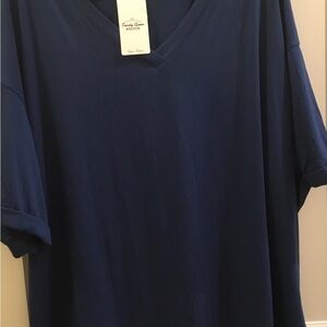 Classic Blue V-Neck Women's Tee Size 2X